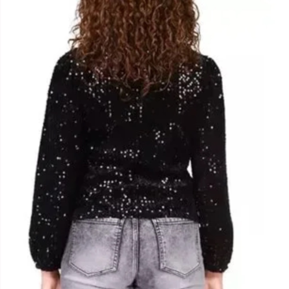Sanctuary Black sequin 'All Nighter' top, XS CB2497 - Picture 2 of 4